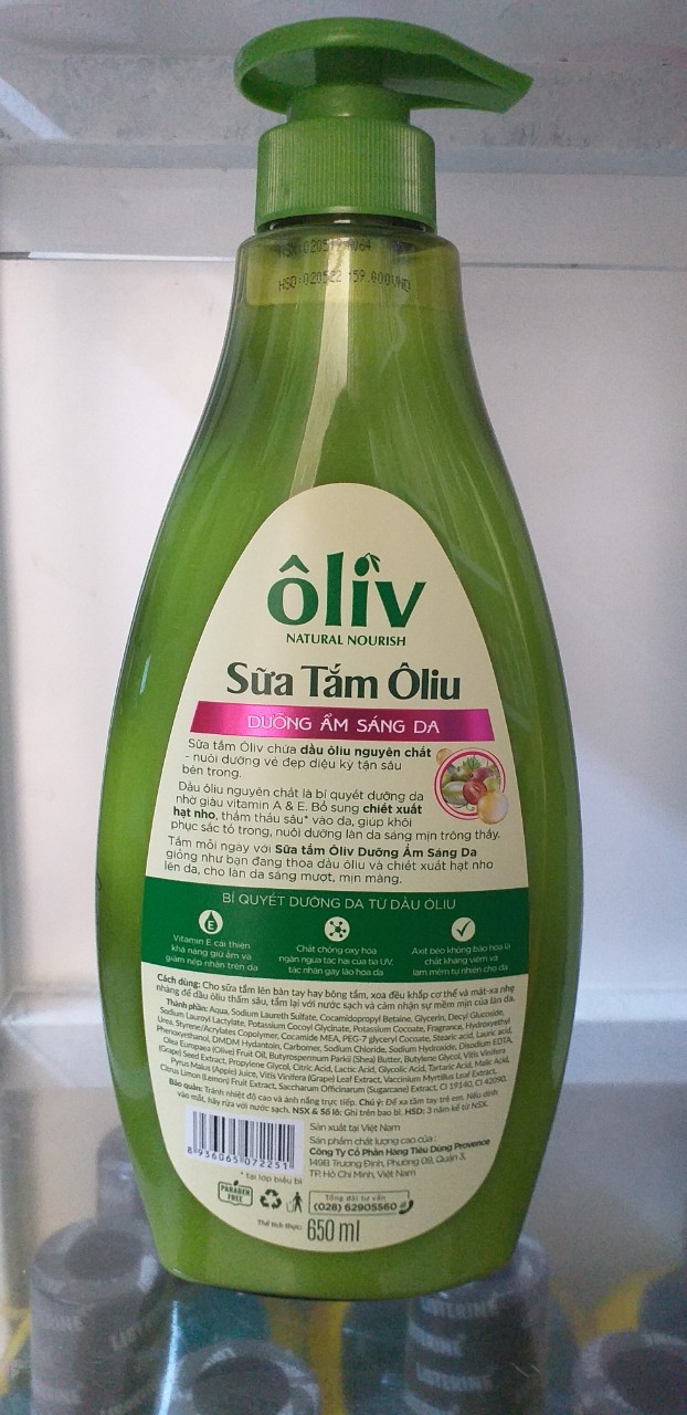 Sữa tắm ôliu  dưỡng ẩm sáng da 650ml