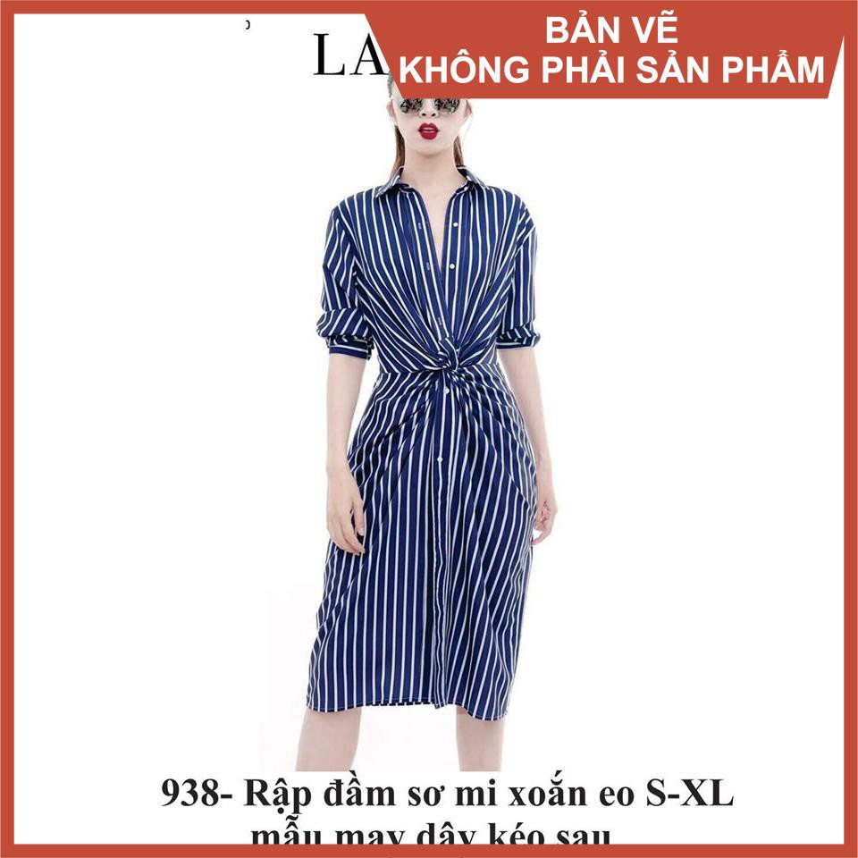Rập đầm sơ mi xoắn eo - rập giấy mã 938