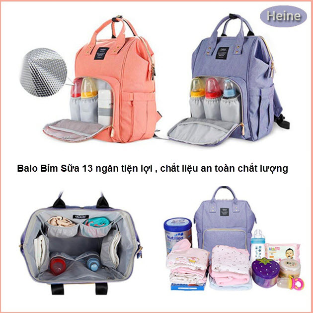 [HCM]Balo có ngăn đựng 3 bình sữa cho bé
