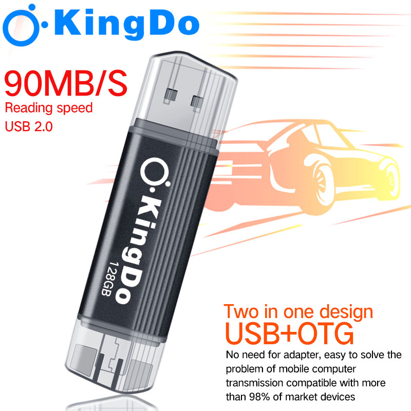 [Tặng kèm đồng hồ thạch anh miễn phí] Huyndai USB Flash Disk 128GB OTG Metal USB2.0 + Type C Pendrive Memory Stick