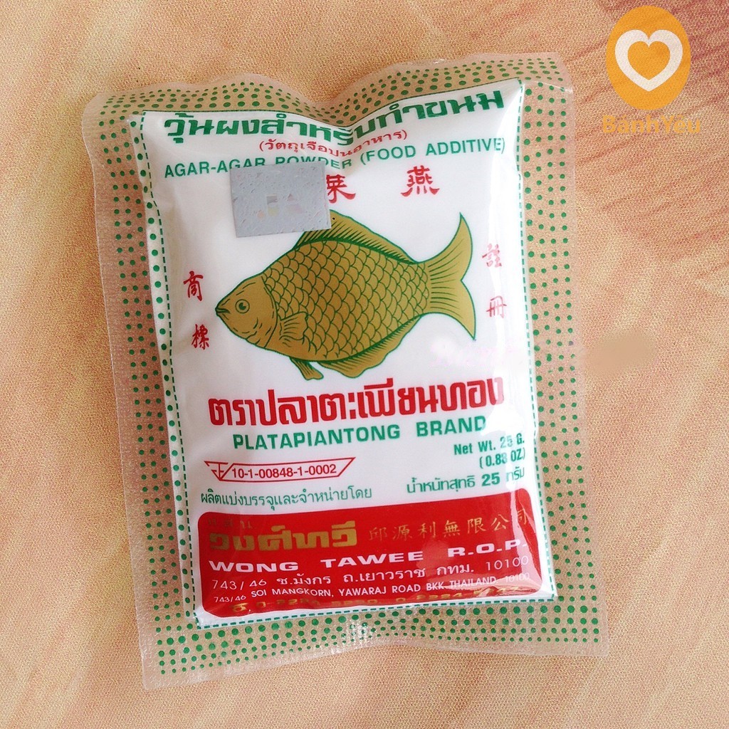 Bột rau câu CON CÁ VÀNG Thái Lan 25g