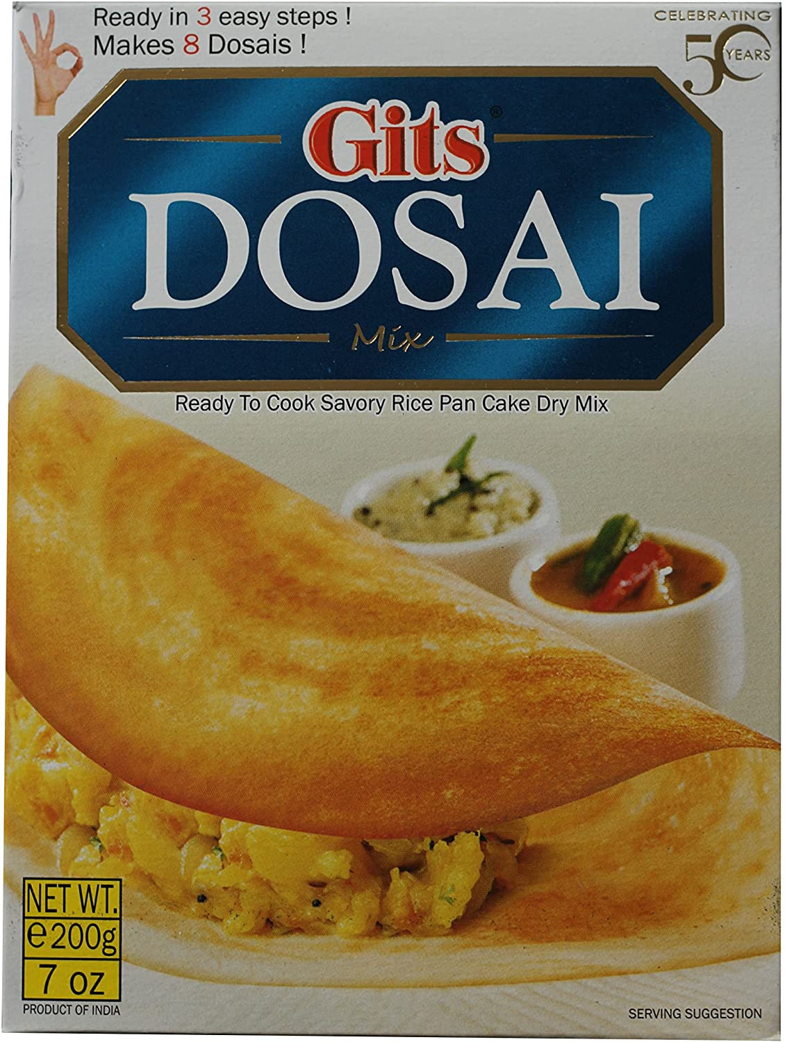 Bột vỏ bánh pha sẵn Gits Dosai Mix - Nhập khẩu Ấn Độ 200g