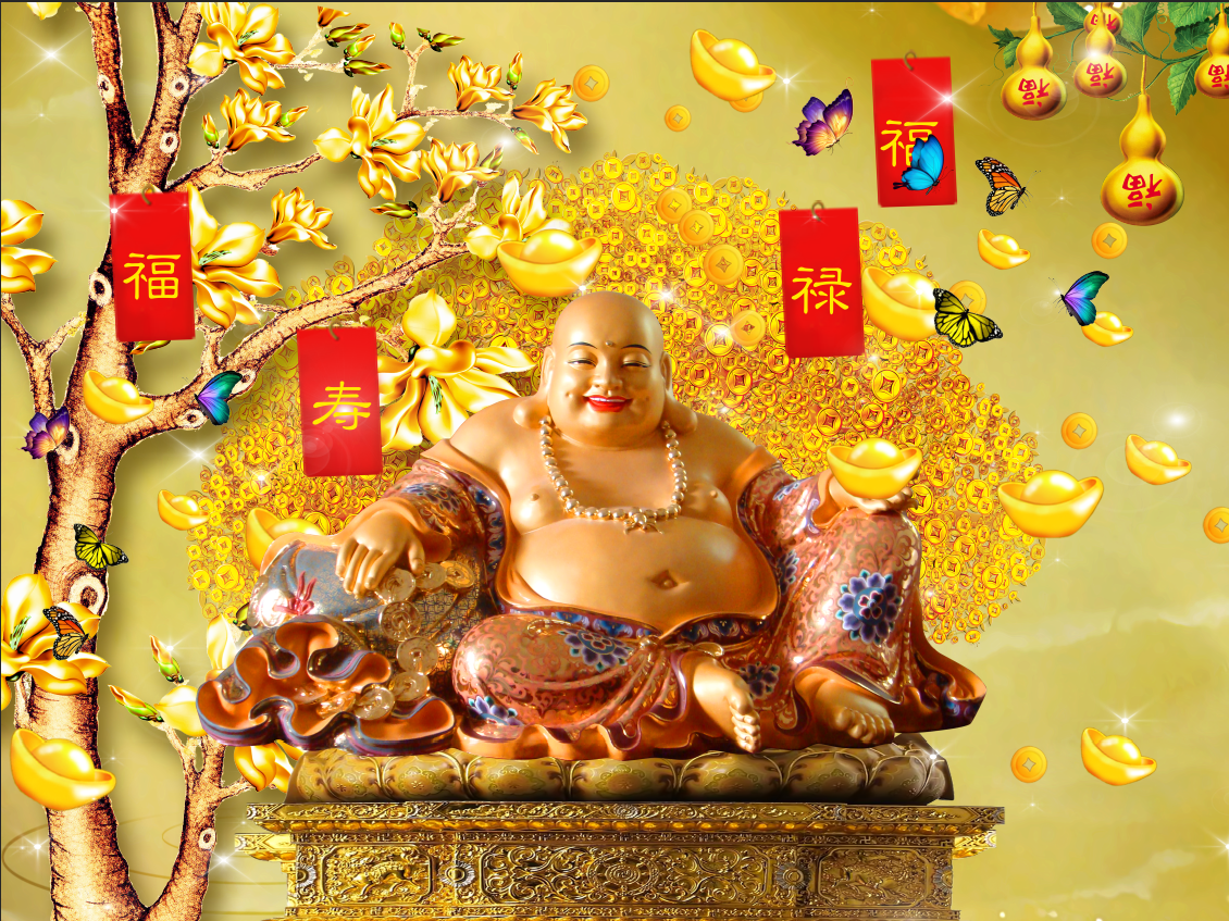 [Deal quà tặng] Tranh dán tường 3d tài lộc phòng khách