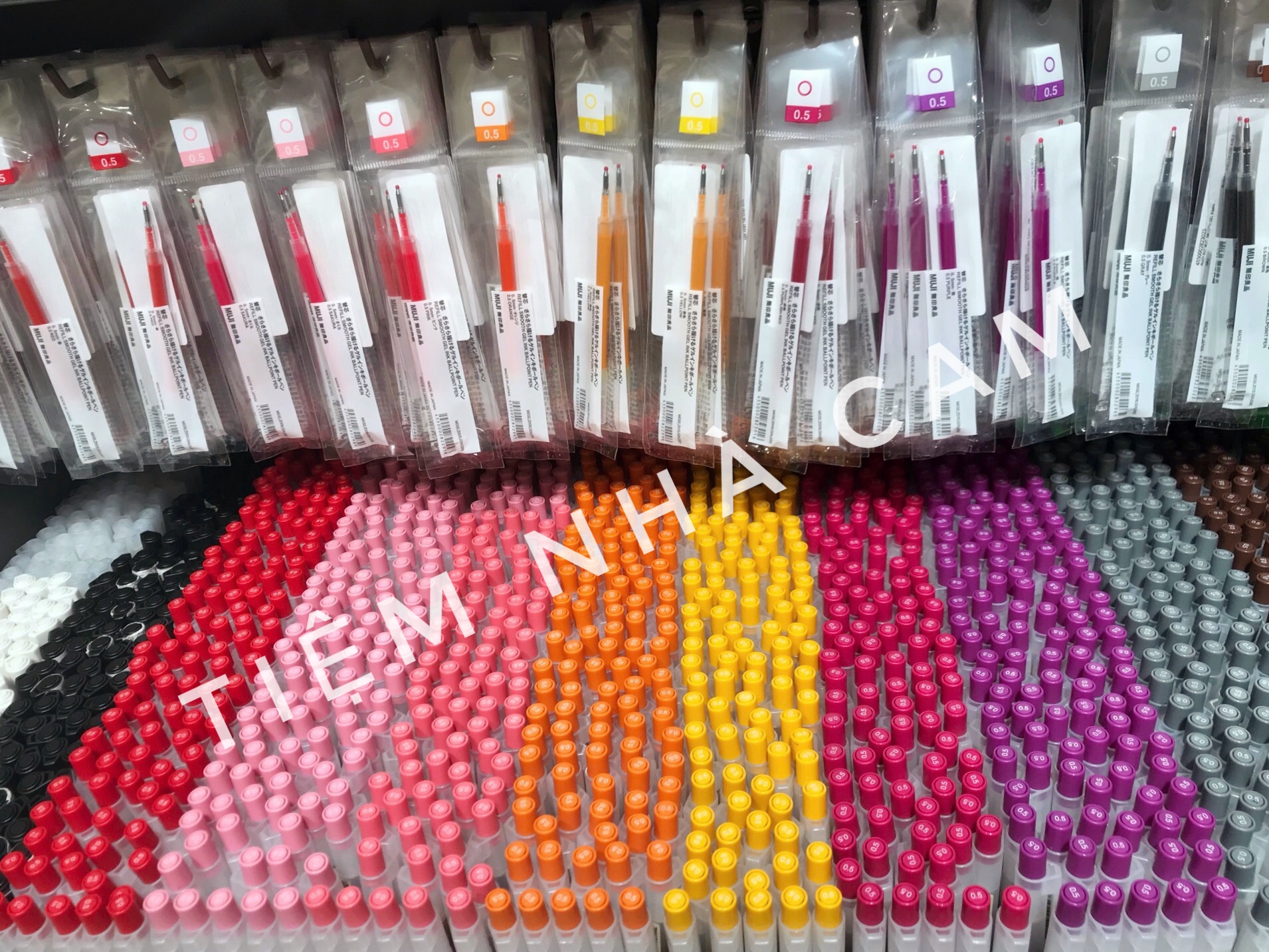 BÚT BI BẤM MUJI 100% 16 MÀU