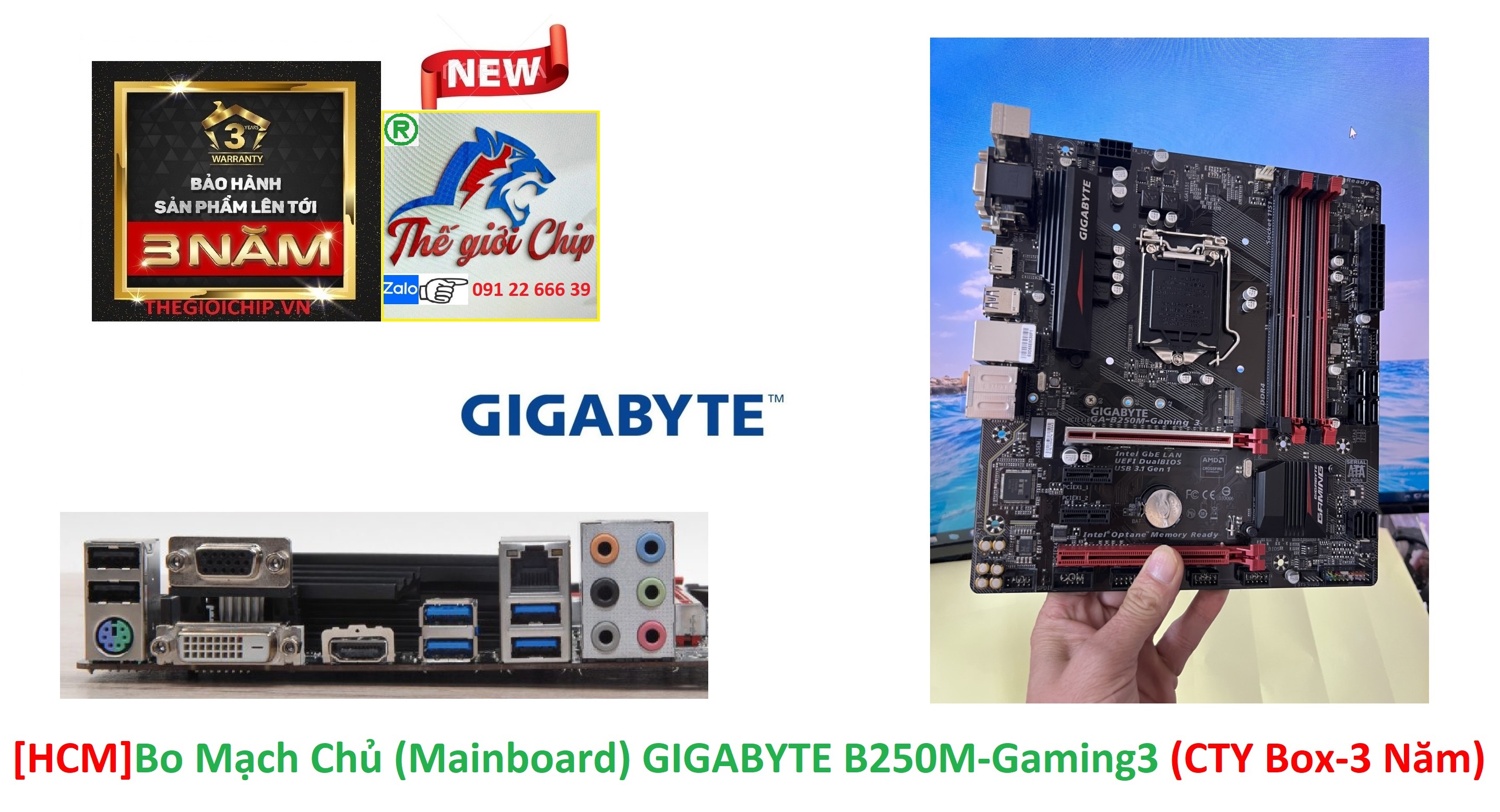 [HCM]Bo Mạch Chủ (Mainboard) GIGABYTE B250M-Gaming3 (CTY Box-3 Năm)