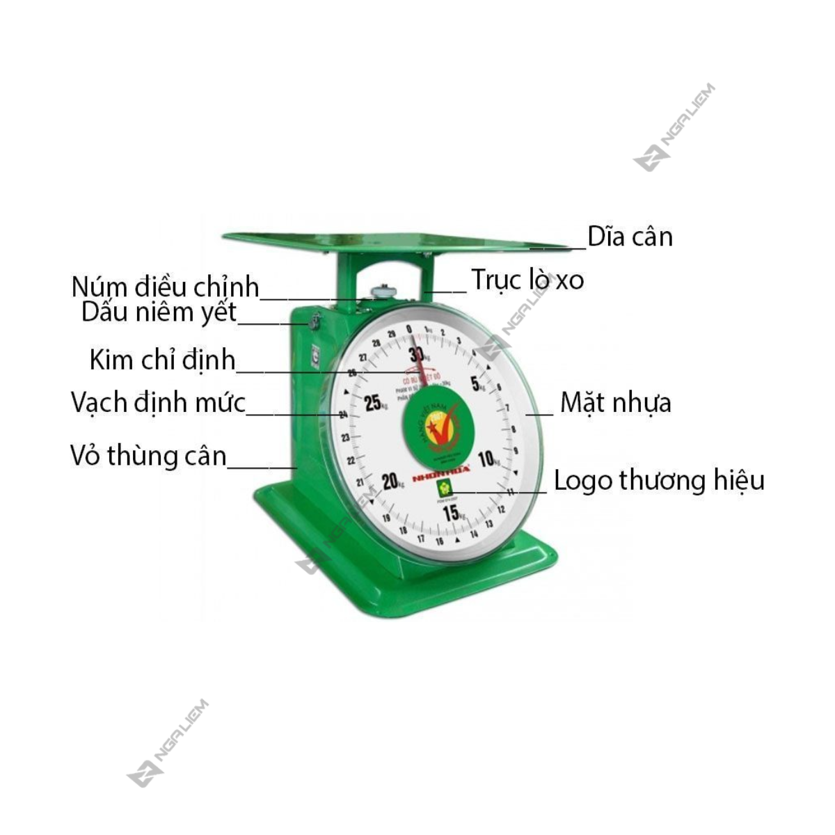 Cân đồng hồ Nhơn Hòa 30KG mặt số 9" [Hàng chính hãng/ Chất lượng cao]