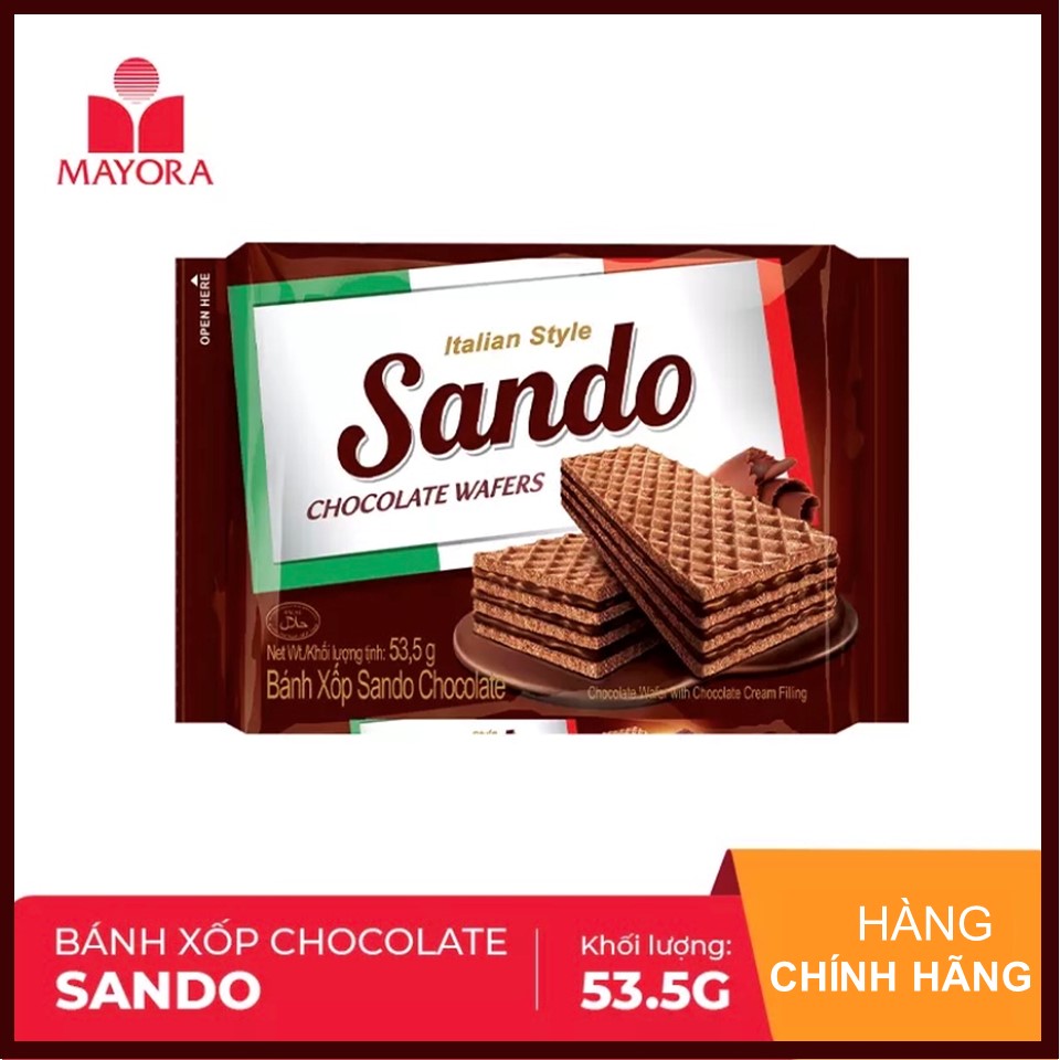 [HCM ship 2h] Combo 5 Bánh xốp Sando Chocolate 53.5gx5
