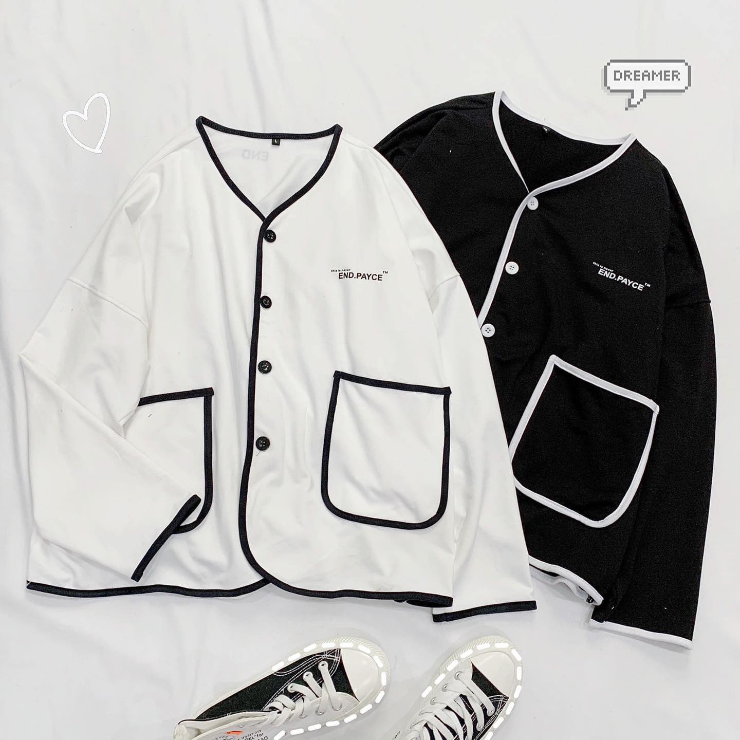 [YoloBoutique] ÁO KHOÁC ULZZANG END.PAYCE (ĐEN, TRẮNG)