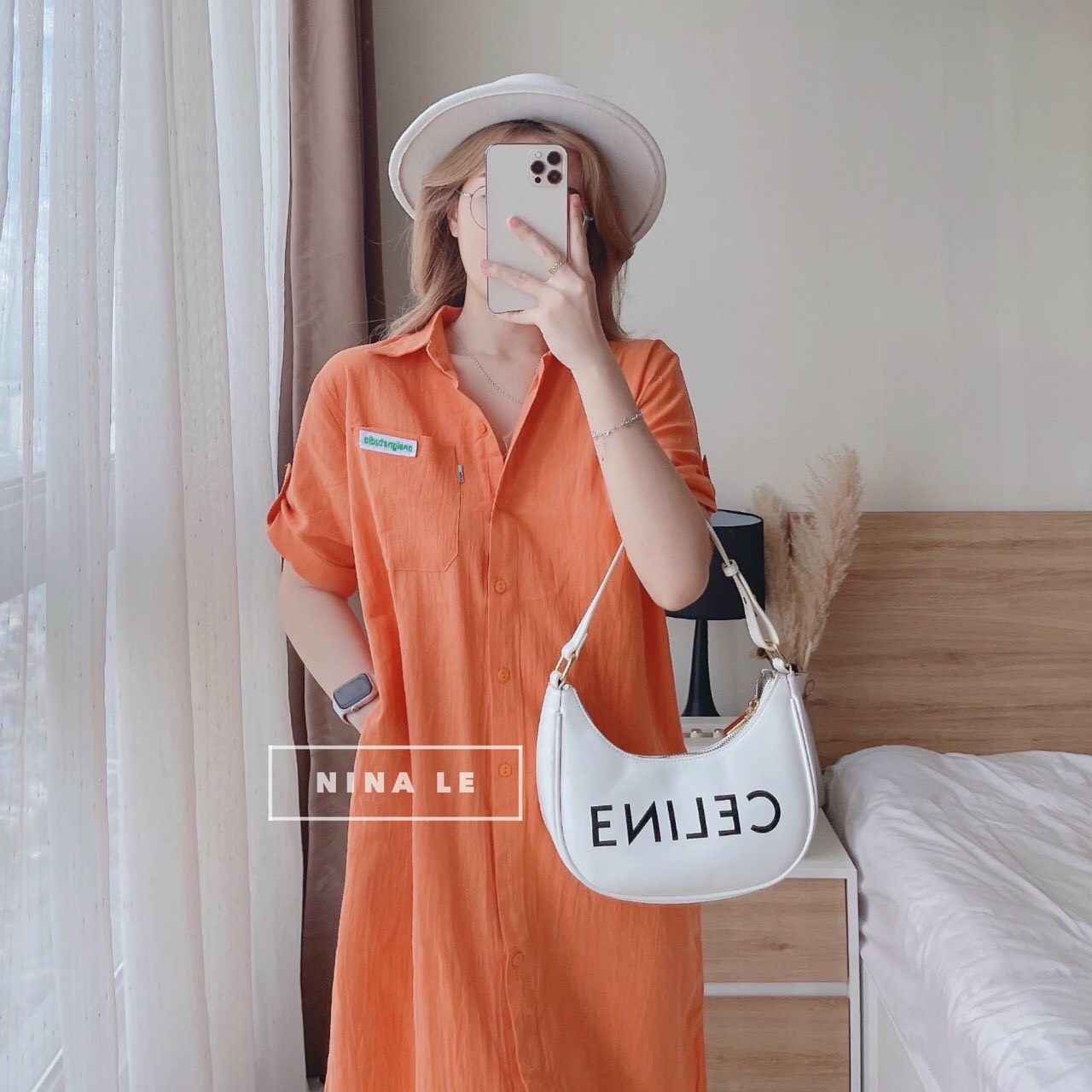 Váy sơ mi Mickey túi bên dáng rộng 5 màu cá tính Clara siêu xinh, Đầm váy sơ mi suông Hàn Quốc ngắn tay dáng rộng có túi thô lụa mát thời trang dx