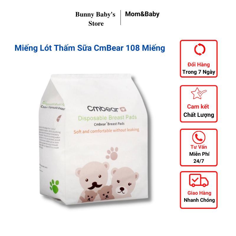 Miếng Lót Thấm Sữa CmBear 108 Miếng - Bunnybabystore