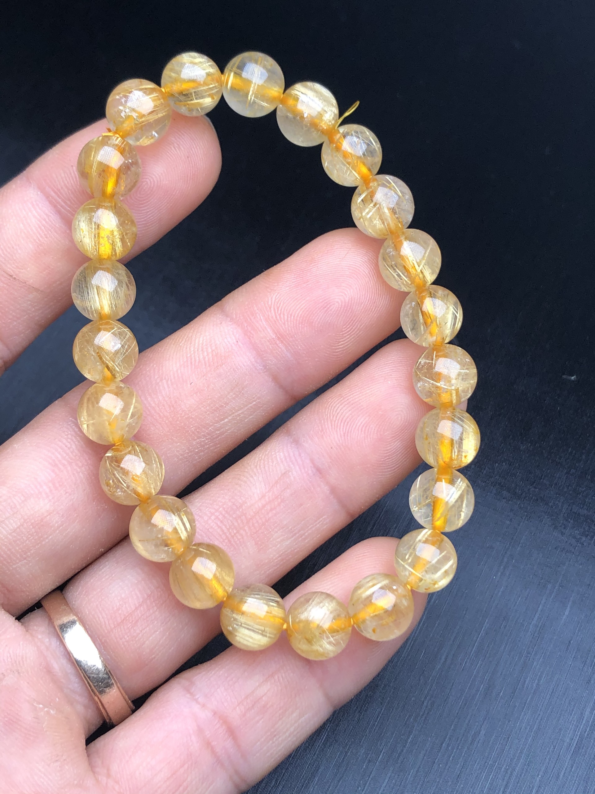 [FreeshipMAX] Vòng tay Đá Thạch Anh Tóc Vàng 8mm