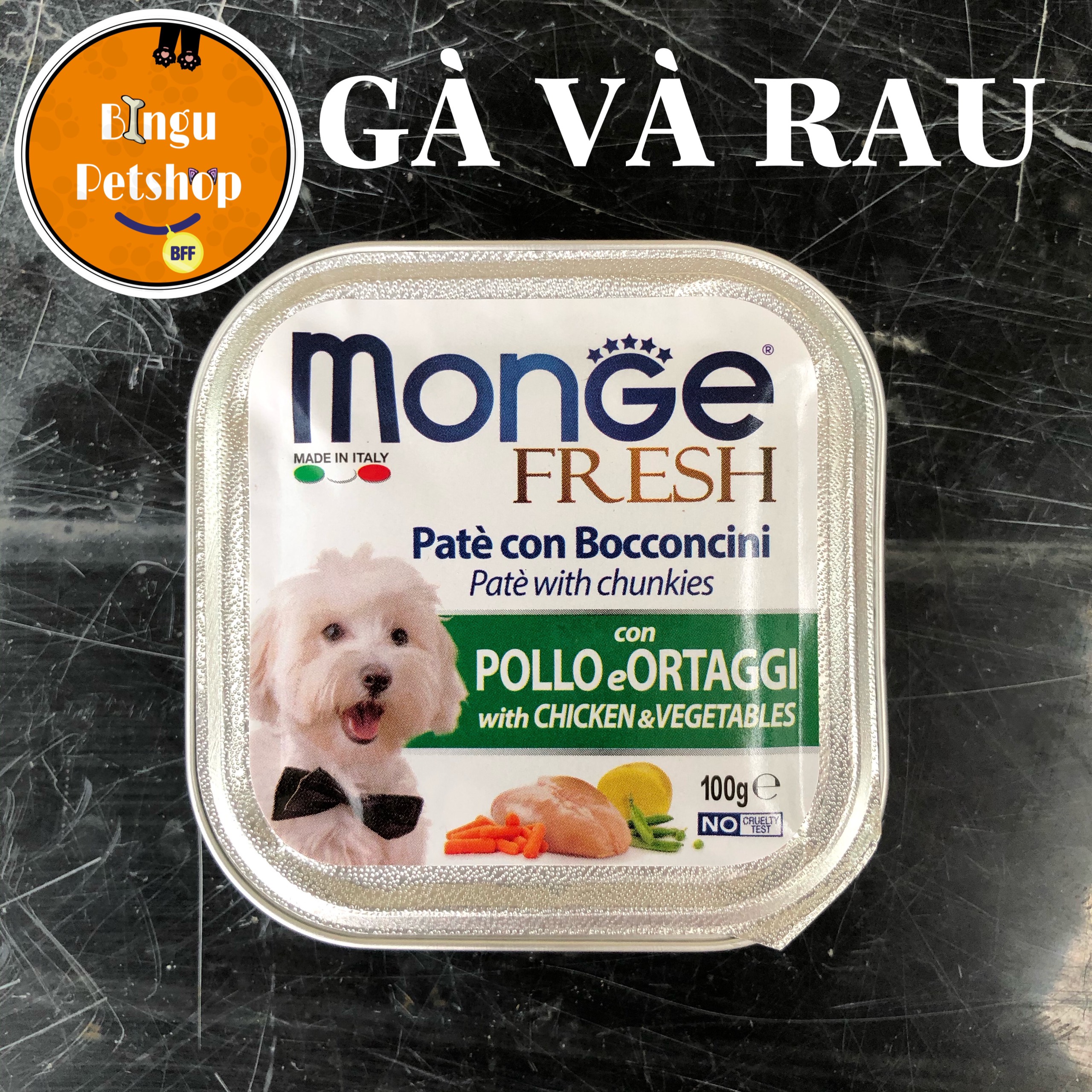 THỨC ĂN PATE Ý MONGE CAO CẤP CHO CHÓ 100G [ĐỦ VỊ]