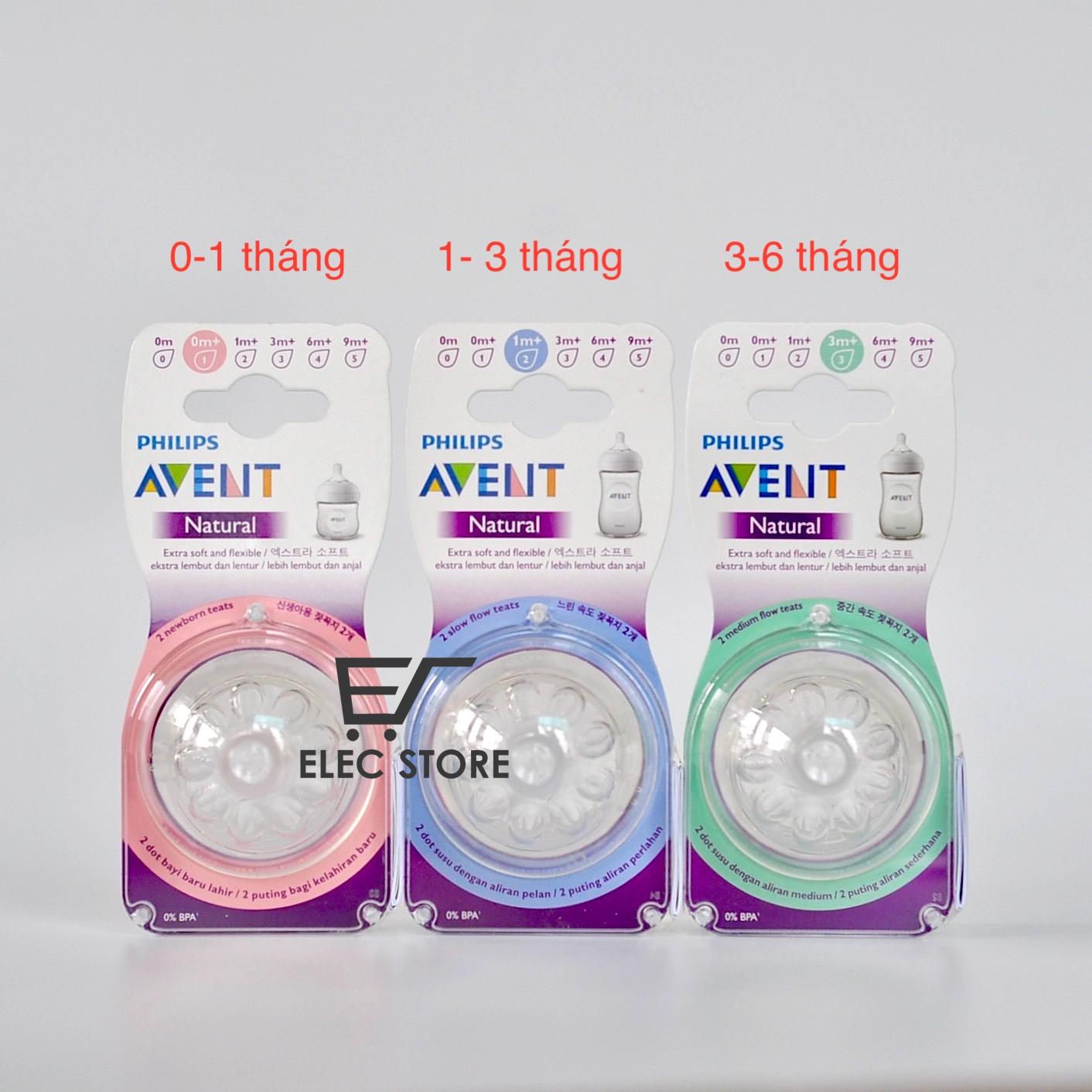 02 Núm Ti Philips AVENT Natural số 2 (Cho bé từ 1tháng+)