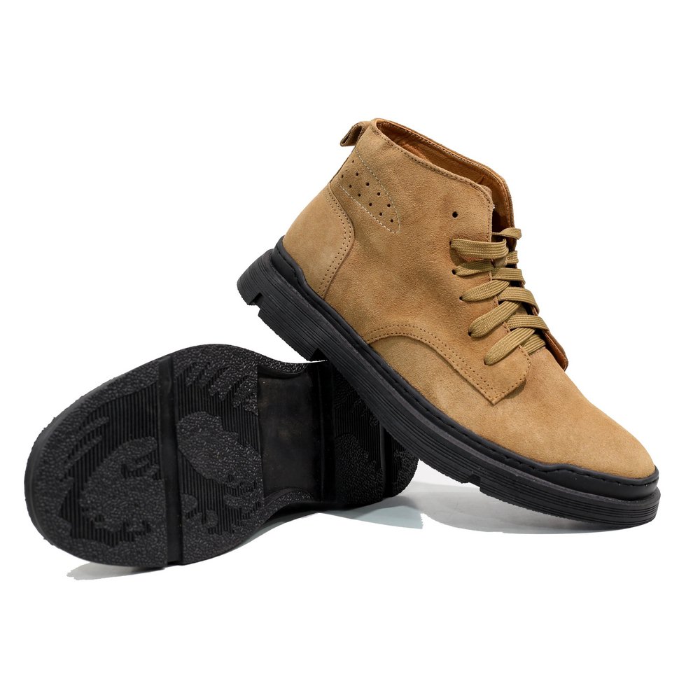 Giày boots da lộn INICHI G1125 cổ lửng có may đế