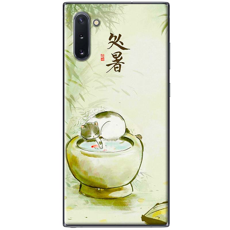 Ốp lưng dành cho samsung galaxy note 10, note 10 plus, note 10 lite, note 20, note 20 ultra mẫu mèo và lu nước