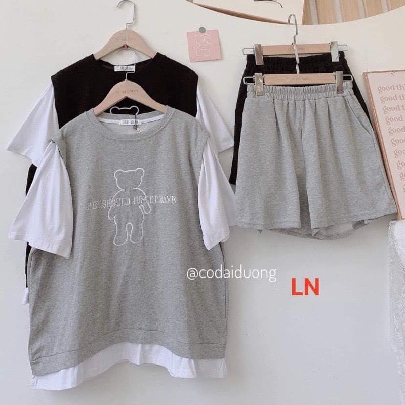 BỘ ĐỒ GẤU HEY PHỐI TAY CỰC KUTE