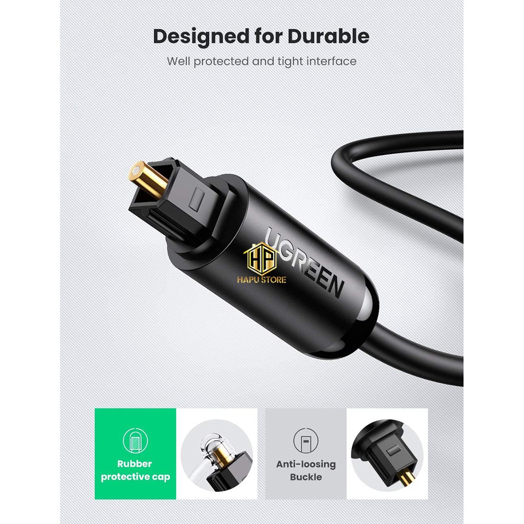 Cáp âm thanh chuẩn quang optical toslink  Ugreen AV122 - Hapustore