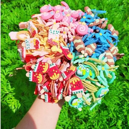 Set 5 Dây cột tóc 2 charm to dễ thương
