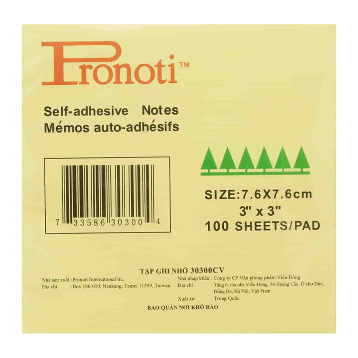 2 xấp giấy note vàng pronoti cỡ 3x3 inch