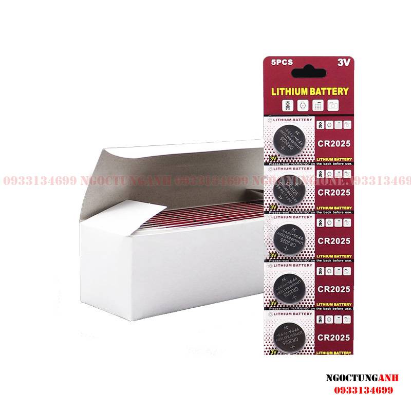 1 Vỉ 5 Viên Pin Cúc Lithium 3V CR2032, CR2025, CR2016 Pin Nút cho Cmos Máy Tính, Điều Khiển, Chìa Khóa Ô Tô, Xe Máy, Cửa Cuốn, Đồng Hồ