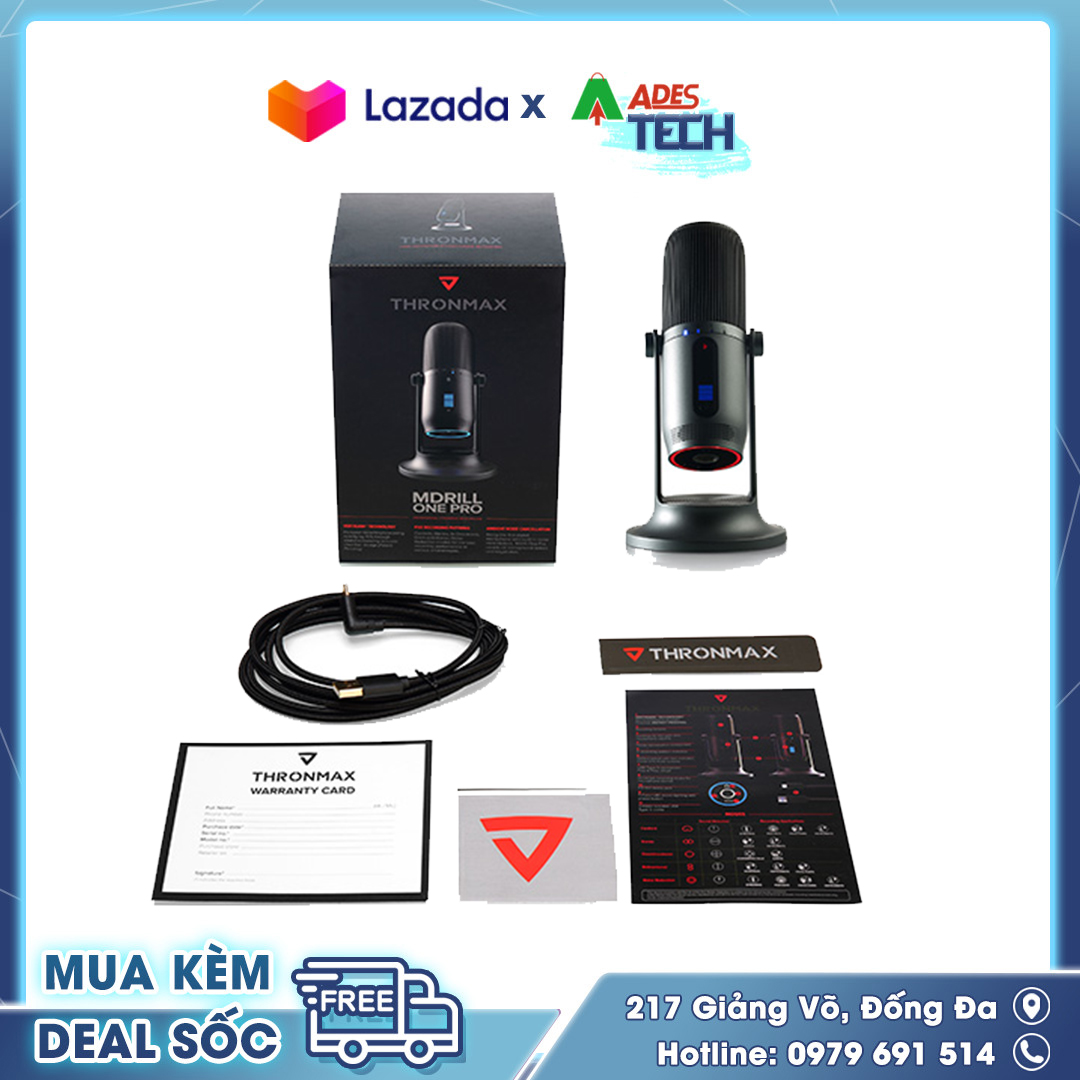 [HÀNG CHÍNH HÃNG] Microphone Thronmax  Mdrill One Pro Slate Gray 96khz - M2PG - Bảo Hành 12 Tháng