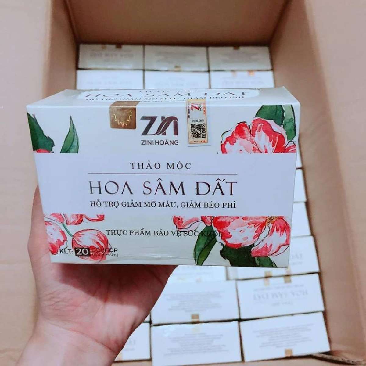 [HCM]Trà giảm cân Hoa Sâm Đất Z n mẫu mới date mới (20 Gói x 02 viên) – Hỗ trợ giảm mỡ máu giảm béo phì
