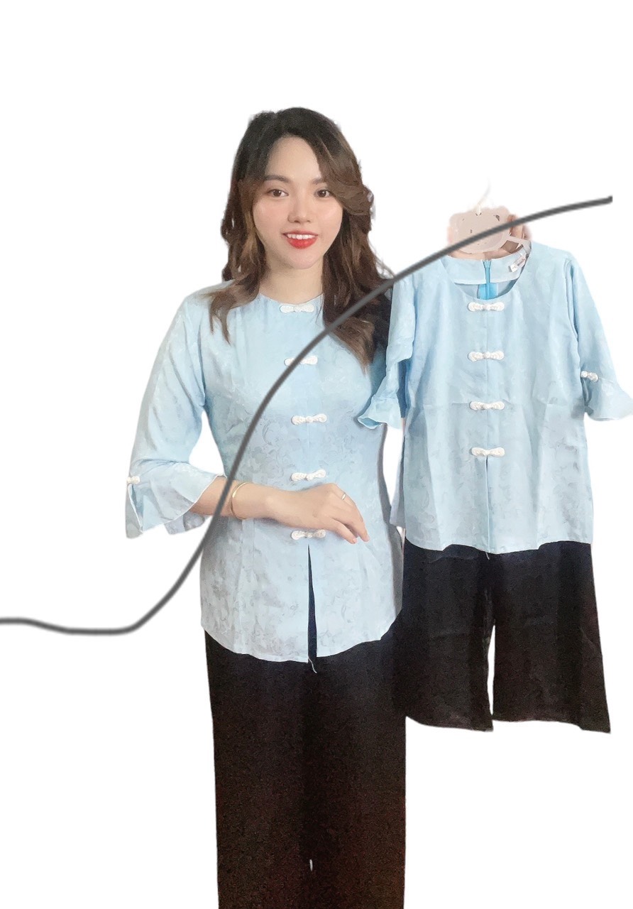 ÁO BÀ BA CÁCH TÂN CÚT TÀU MẸ VÀ BÉ