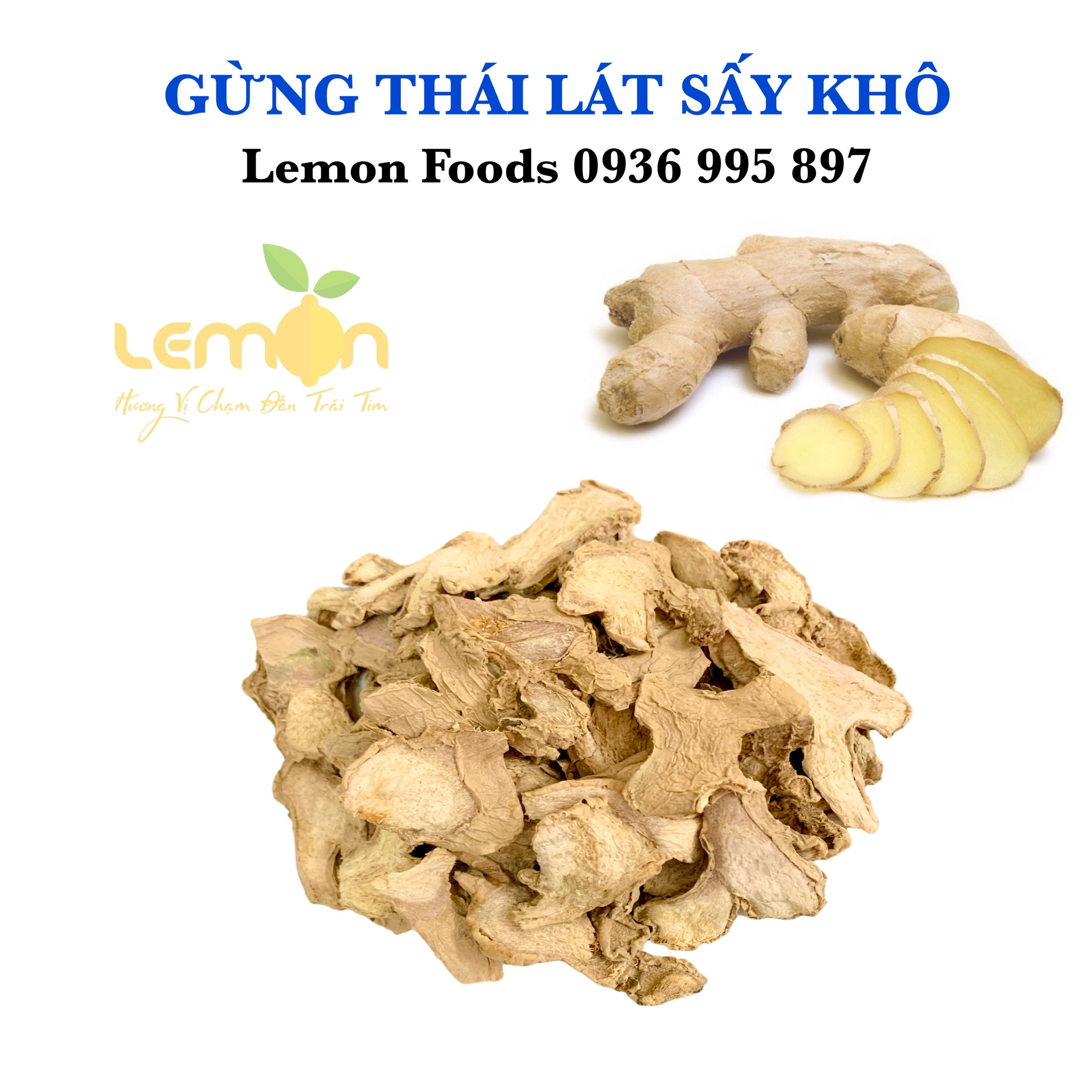 Gừng lát sấy khô, gừng thái lát thơm cay nồng, làm trà gừng, xông giải cảm, tẩm ướp nấu ăn