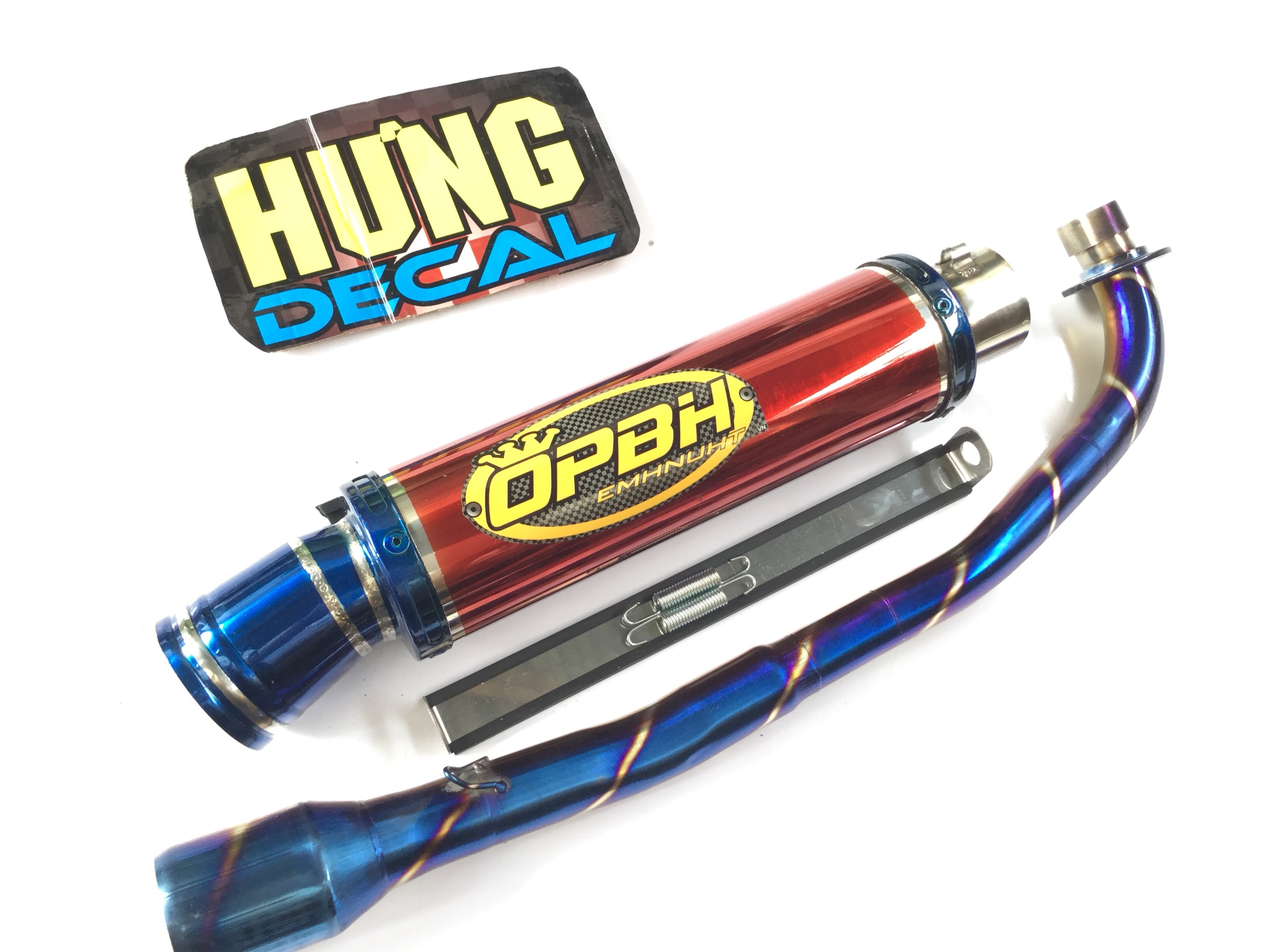 Pô opbh đỏ full cổ titan wave 50 - 100, cup, dream, 67, axelo, win, exciter 50cc,...
