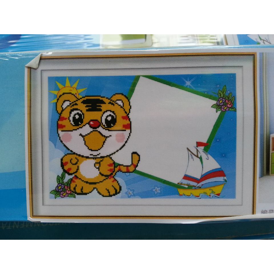 Tranh Đính Đá CON CỌP (ĐÁ ABC CAO CẤP). Kích Thước: 30cm x 36cm