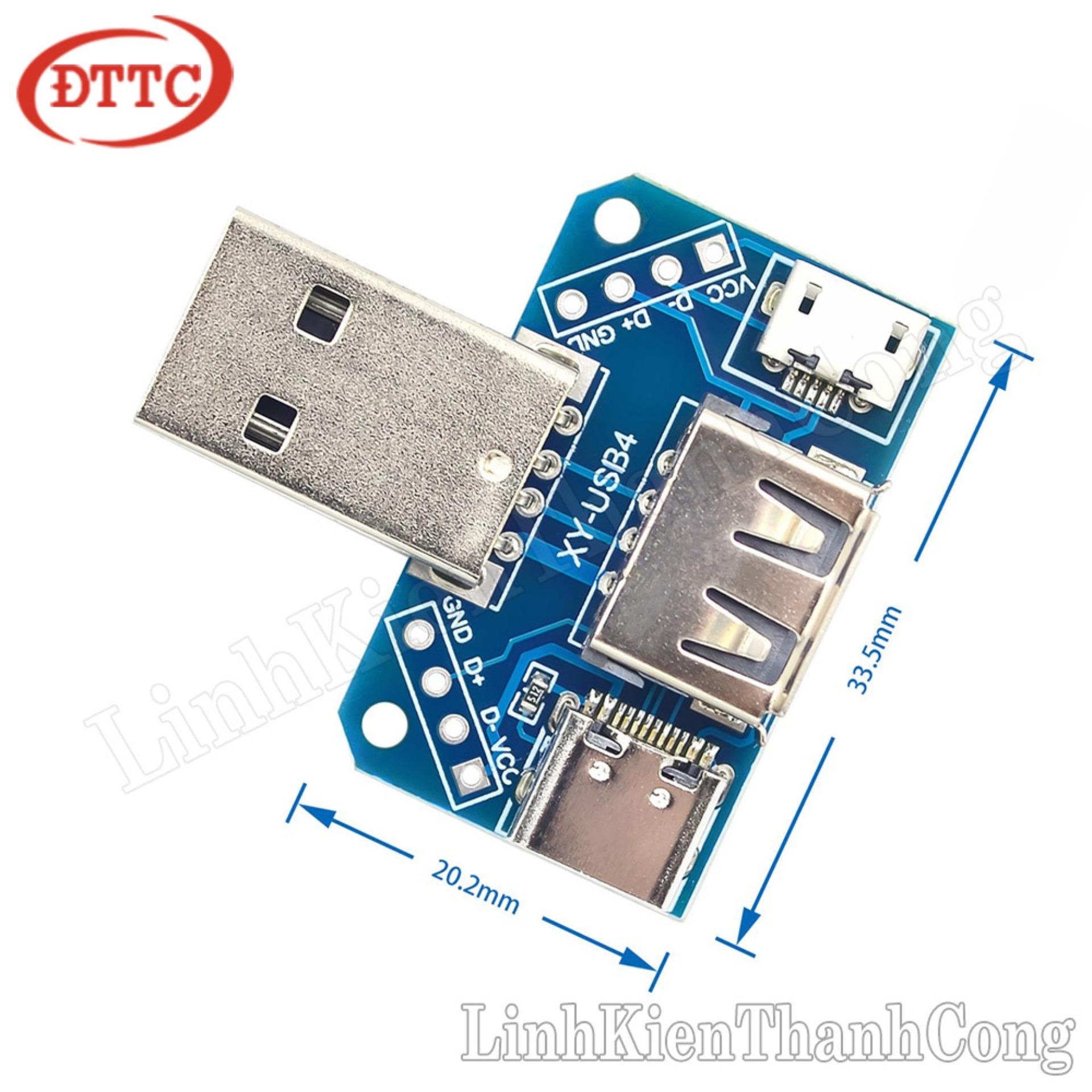 Mạch Chuyển Đổi Các Cổng USB (Micro USB, USB Type C, USB Type A Đực, USB Type A Cái)