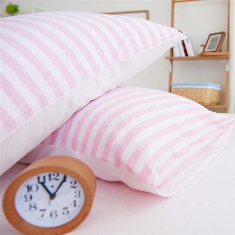 100% Cotton Giản Lược Vân Sọc Bông Dệt Kim Đơn Vỏ Gối Tân Cương Bông Thiên Trúc Màu Vỏ Gối 100% Cotton Trên Giường Với Sản Phẩm Hè