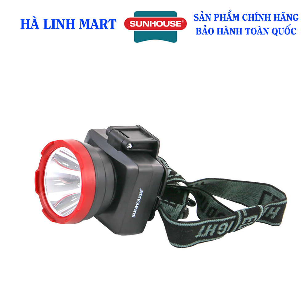 Đèn pin đội đầu Sunhouse SHE-5012, Đèn đội đầu cỡ nhỏ, Đèn pin siêu sáng, Bóng led siêu sáng, Thời gian sử dụng 4 giờ, Bảo hành 6 tháng