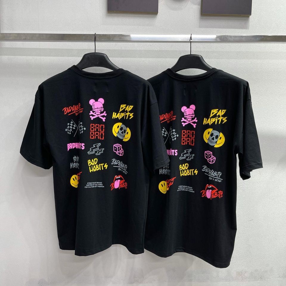 [HCM]Áo thun Logo Bad Habits (Đen)