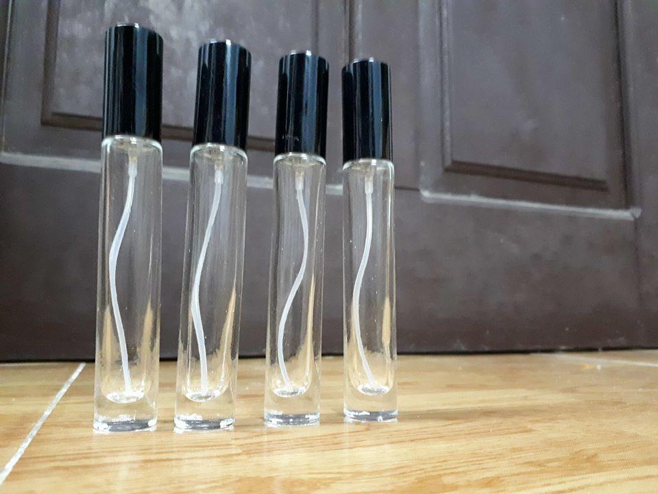 (15k/c) 05 Lọ chiết nước hoa trụ dài 10ml (Vỏ chiết nước hoa/Ống chiết nước hoa/Chai chiết nước hoa)