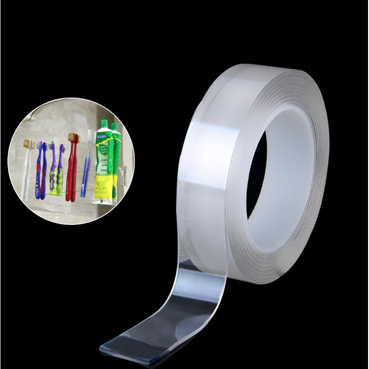 [HCM]Băng Keo Siêu Dính 2 Mặt Trong Suốt 3-5 Mét Chịu Lực Nặng Chịu Nhiệt Tốt Độ Đàn Hồi Cao Thuận Tiện Cho Đi Xa