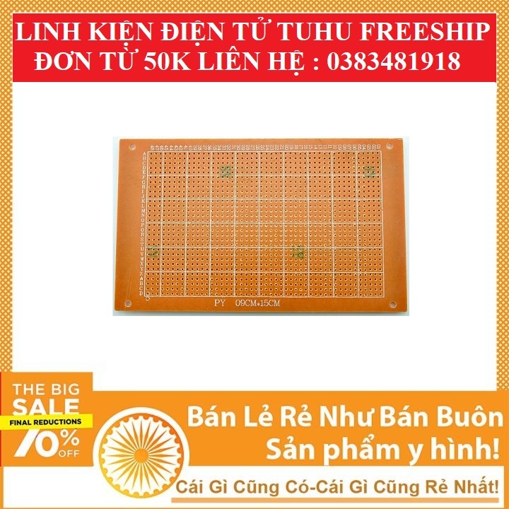 Phíp Đồng Đục Lỗ 1 Mặt PCB ( xanh nâu )