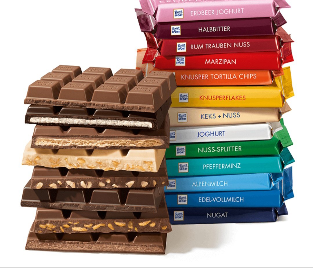 Kẹo chocola Bunte Vielfalt Ritter Sport