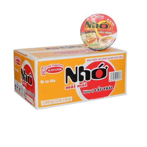 MÌ TÔ NHỚ LẨU THÁI TÔM THÙNG 84G x 12