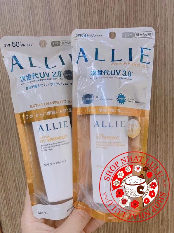 (Mẫu mới) Kem chống nắng Allie Kanebo Nhật Bản dạng sữa Milk 60ml cho da dầu, da nhạy cảm