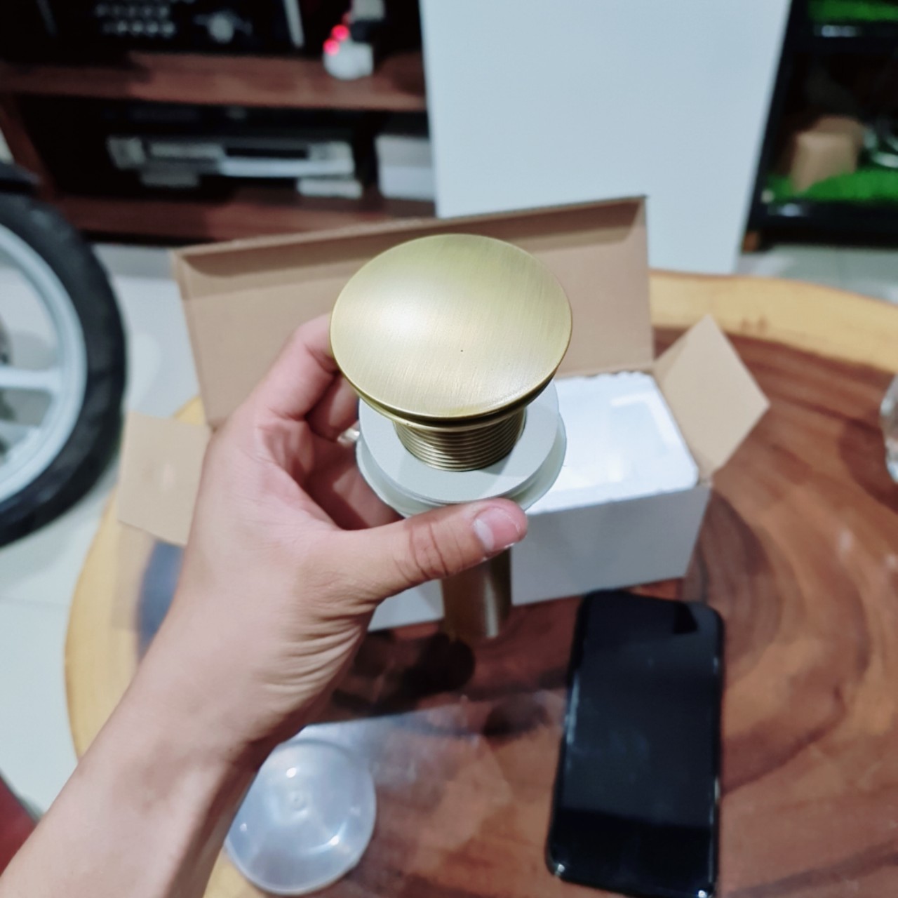 Đầu xả lavabo đồng thau ( đầu xả đồng lớn )