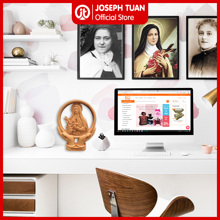 Tượng gỗ Thánh Têrêsa Hài Đồng Giêsu để bàn (St. Therese of Lisieux)