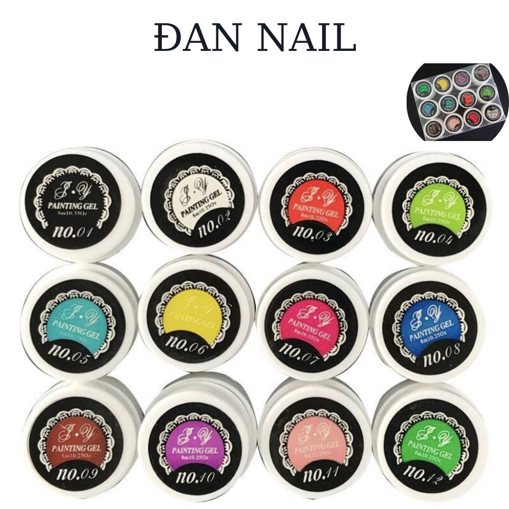 Set gel vẽ 12 màu chất gel đặc đẹp, gel vẽ nail , vẽ móng 12 màu siêu đặc, sét gel vẽ 12 màu, gel vẽ nail