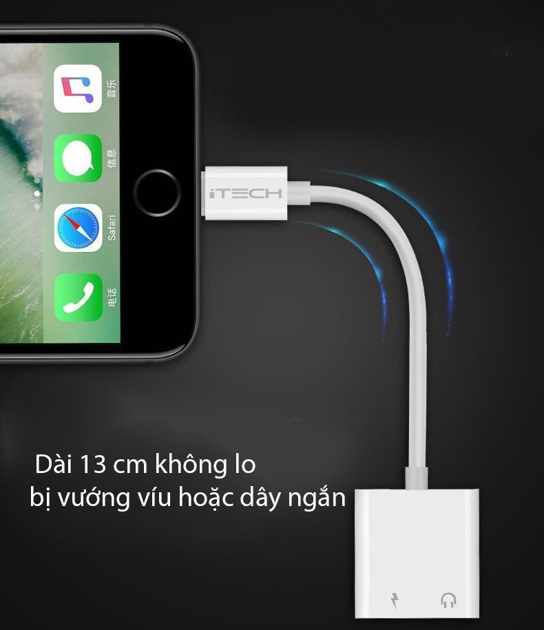 Cáp Chuyển Đổi Lightning Sang 3.5mm Và Chân Sạc Lightning - Model ITECH