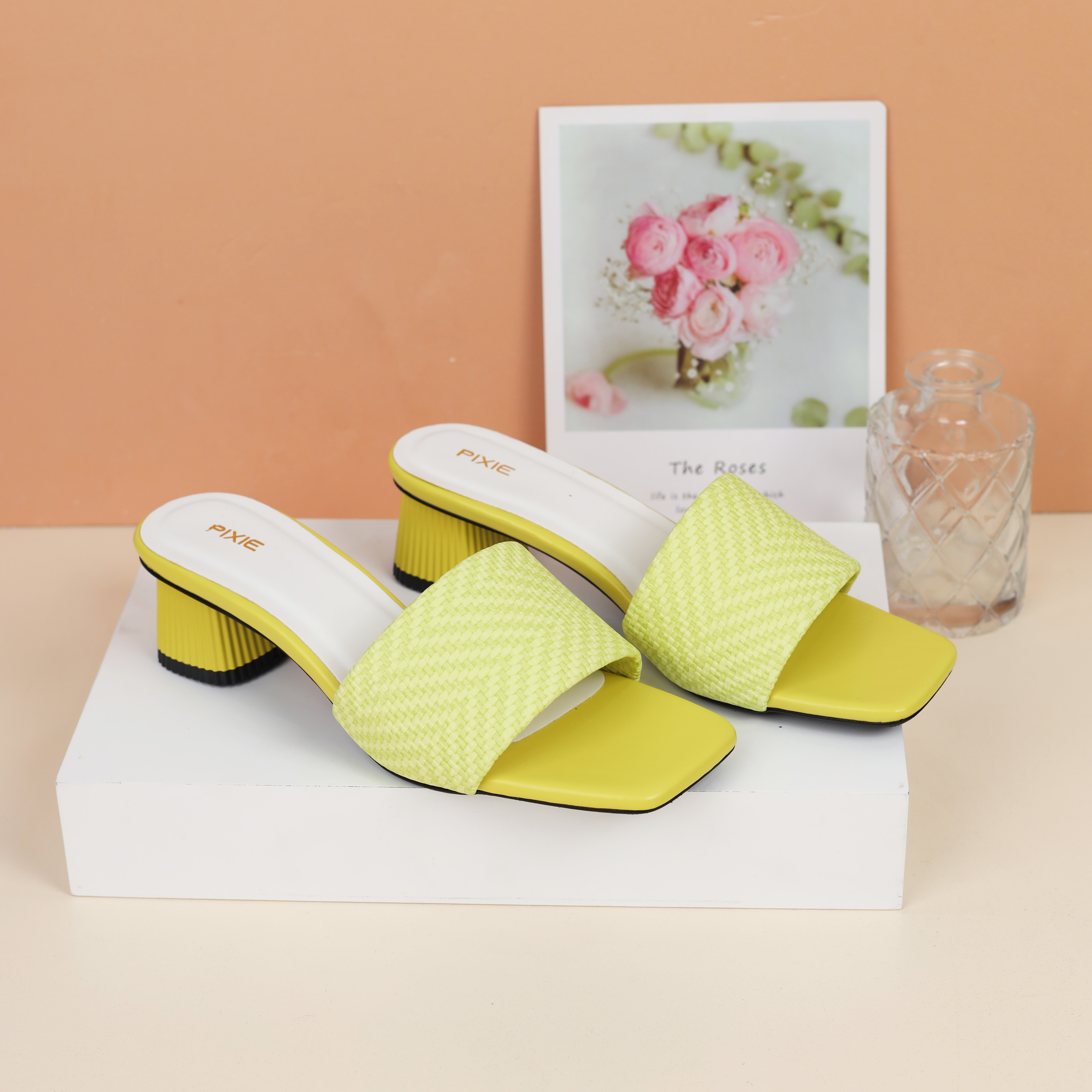 Guốc Cao Gót 5cm Quai Kẻ Ngang Pixie E117
