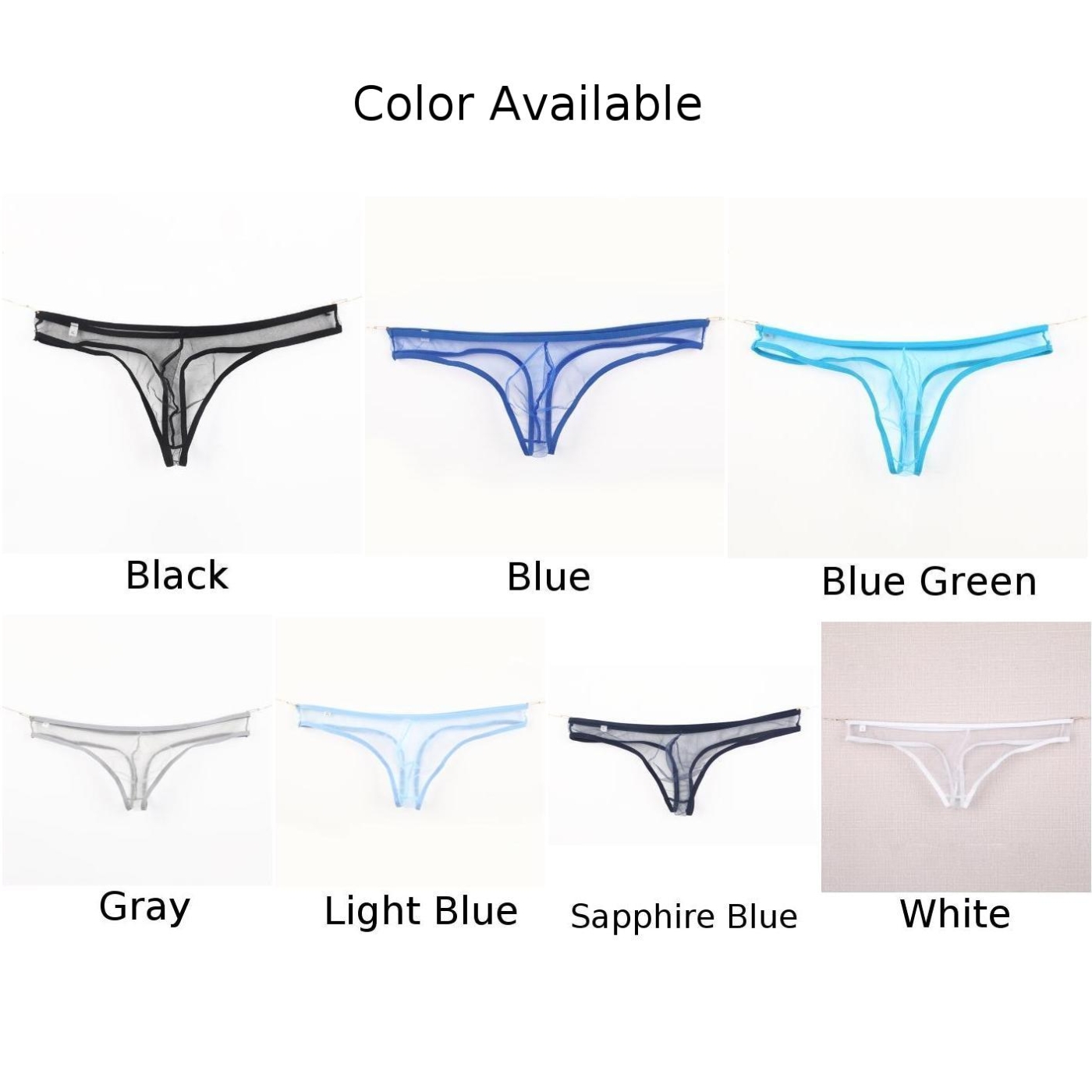 【MOMLOVE】 Breathable and Stylish See Through Briefs for Men Low Rise T Back Design