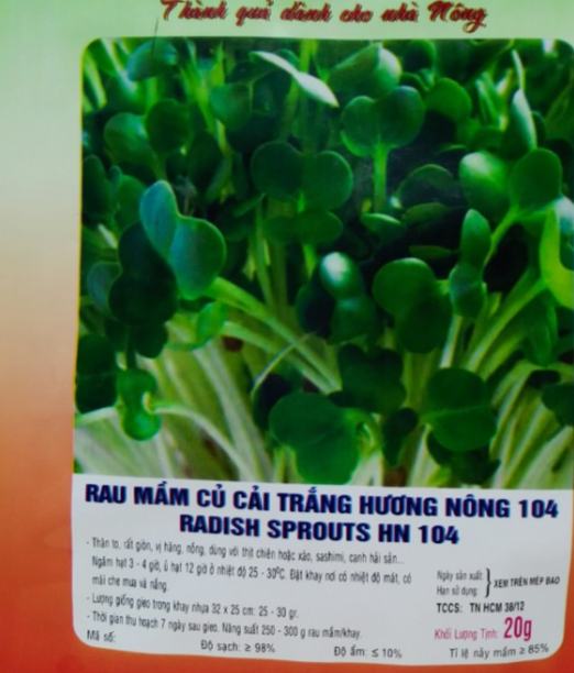 HẠT MẦM CỦ CẢI TRẮNG - GÓI 20 GRAM