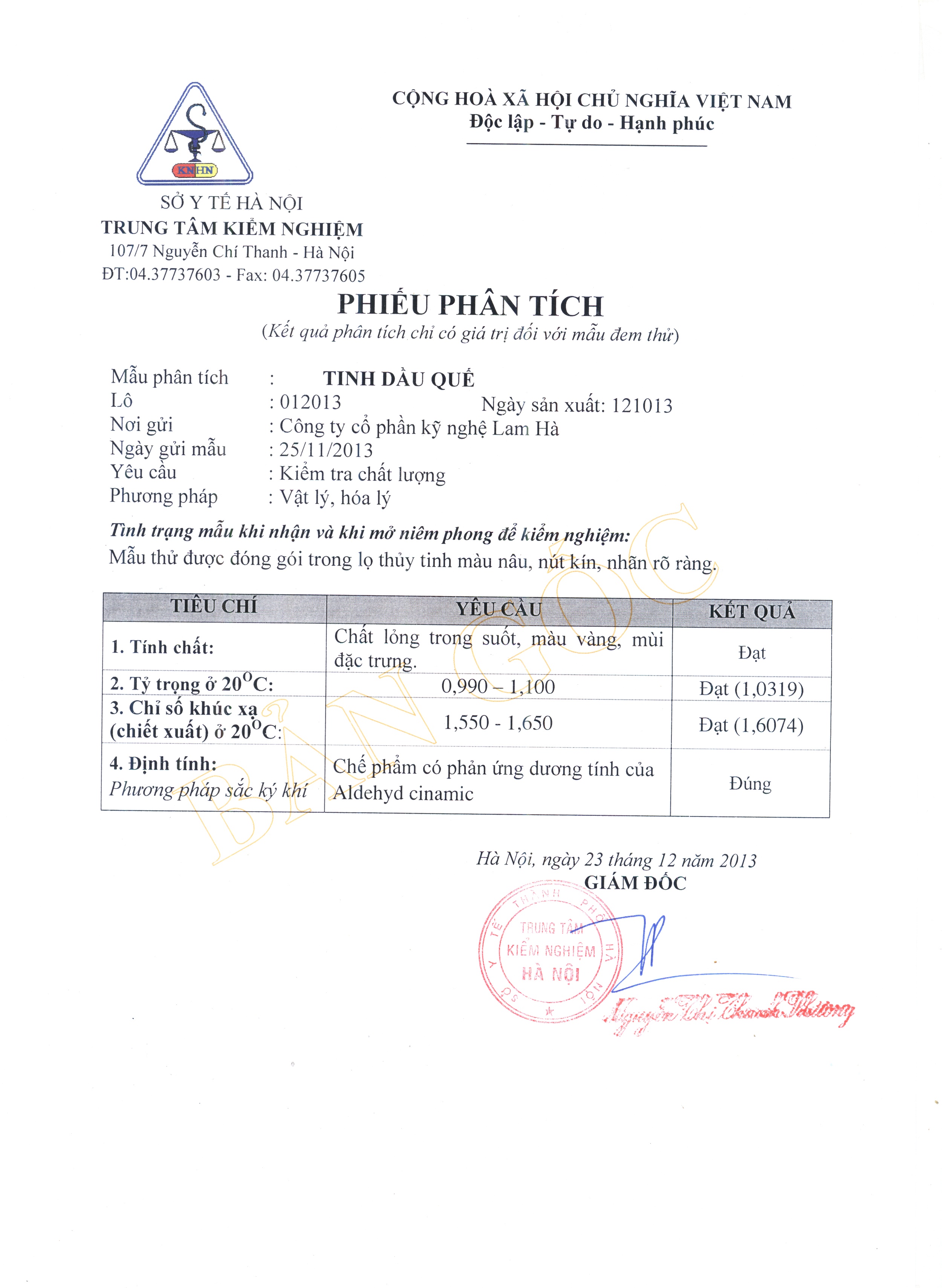 Tinh dầu Quế Lam Hà 50ml