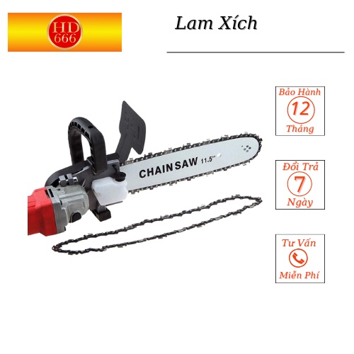 Bộ lam cưa xích gắn máy mài - Đầu chuyển đổi máy mài thành máy cưa Hàng Cao Cấp