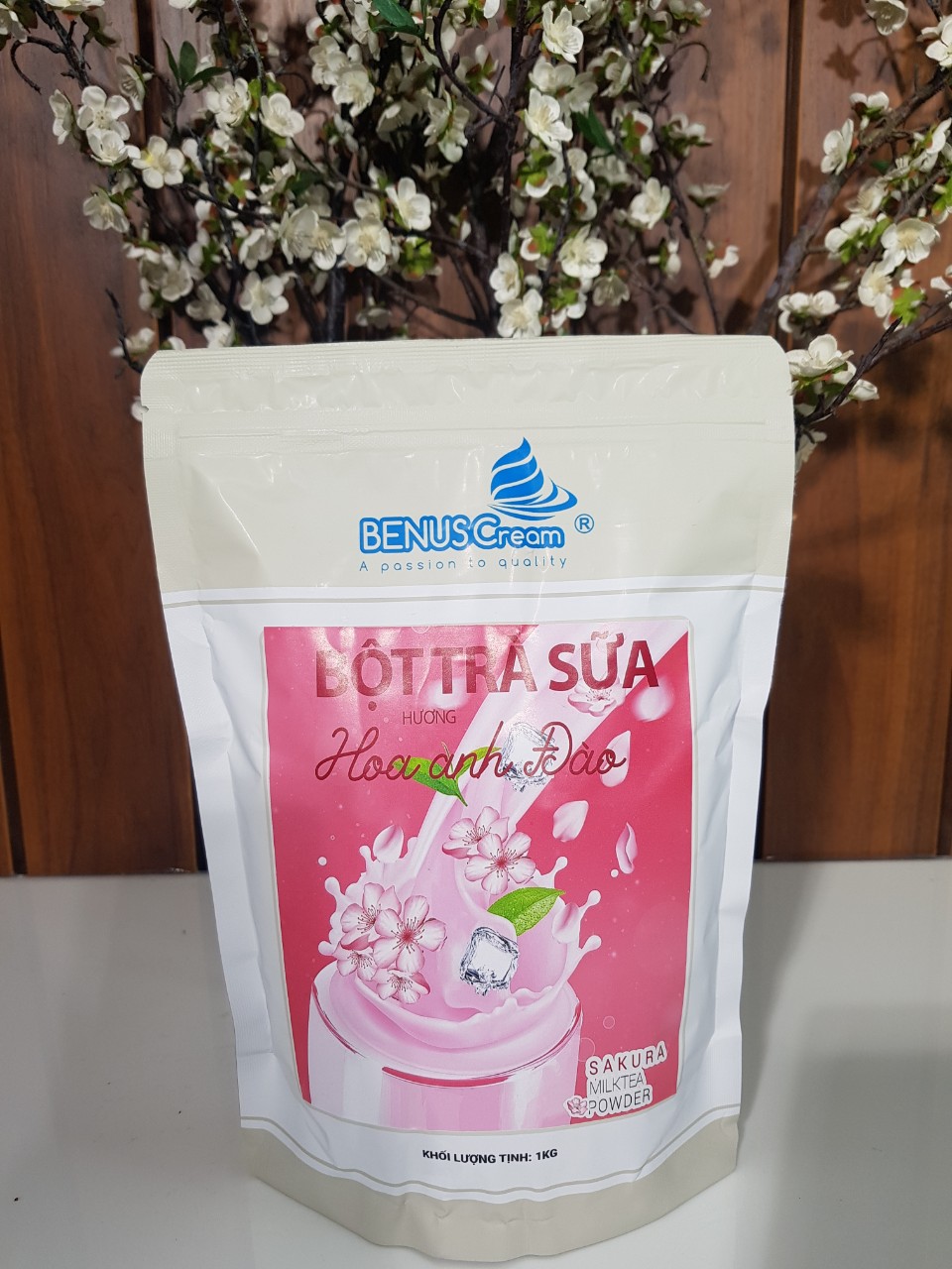 BỘT TRÀ SỮA HOA ANH ĐÀO BENUSCream Túi 1kg